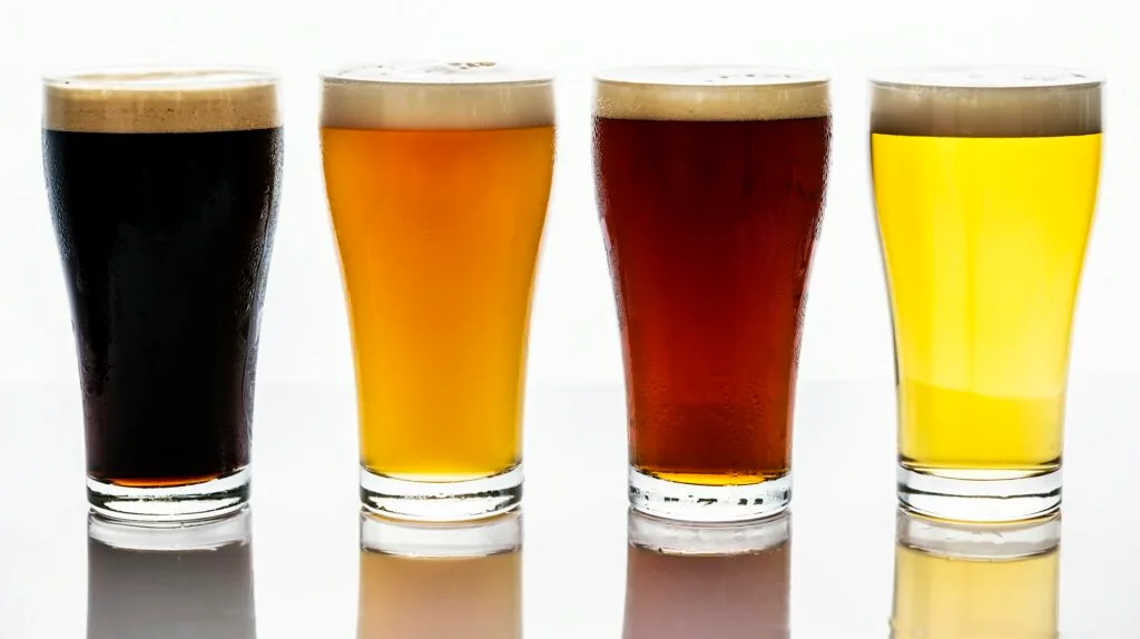 Pints of draft beer