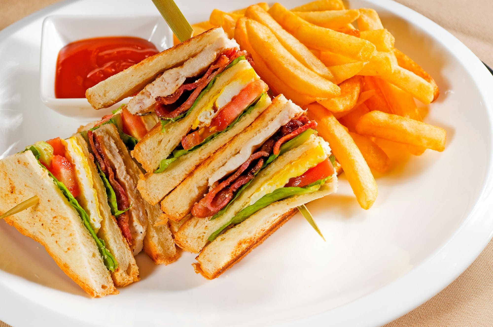 Pub Club Sandwich with Fries
